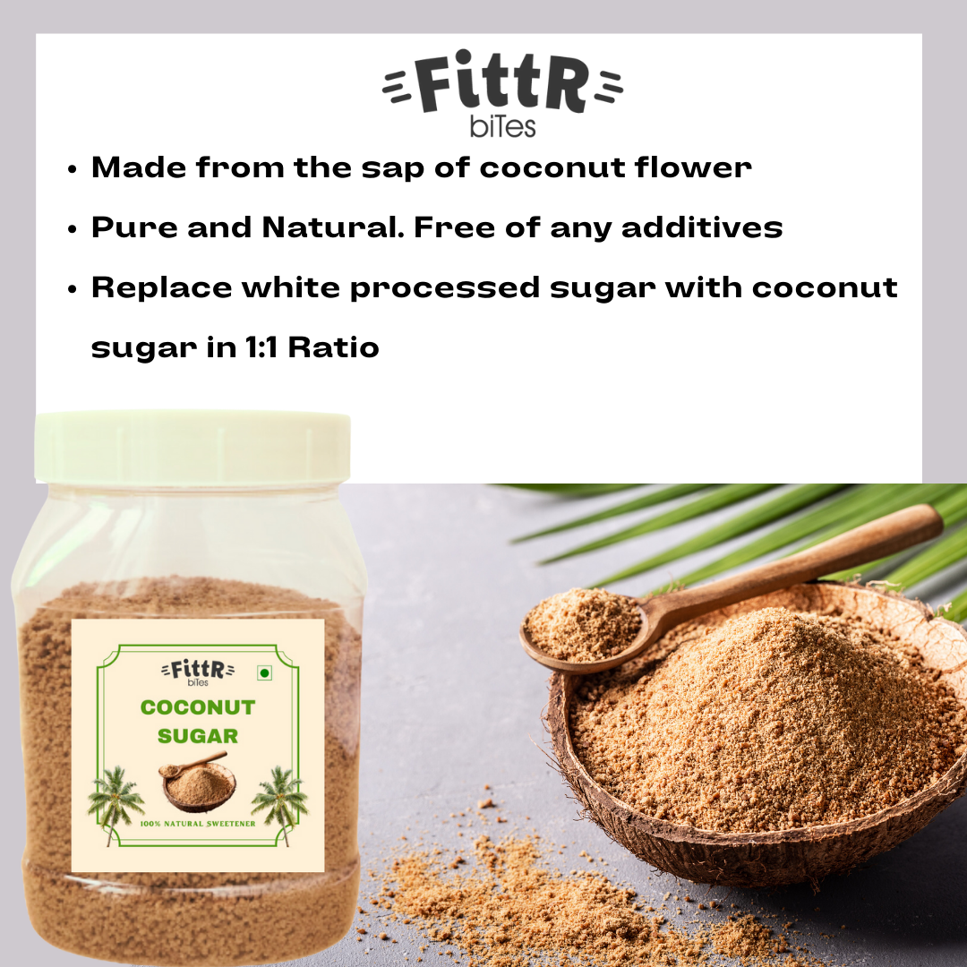 FittR Bites Coconut Sugar, Natural Sweetener, pure & healthy sugar alternative, 325 Gm