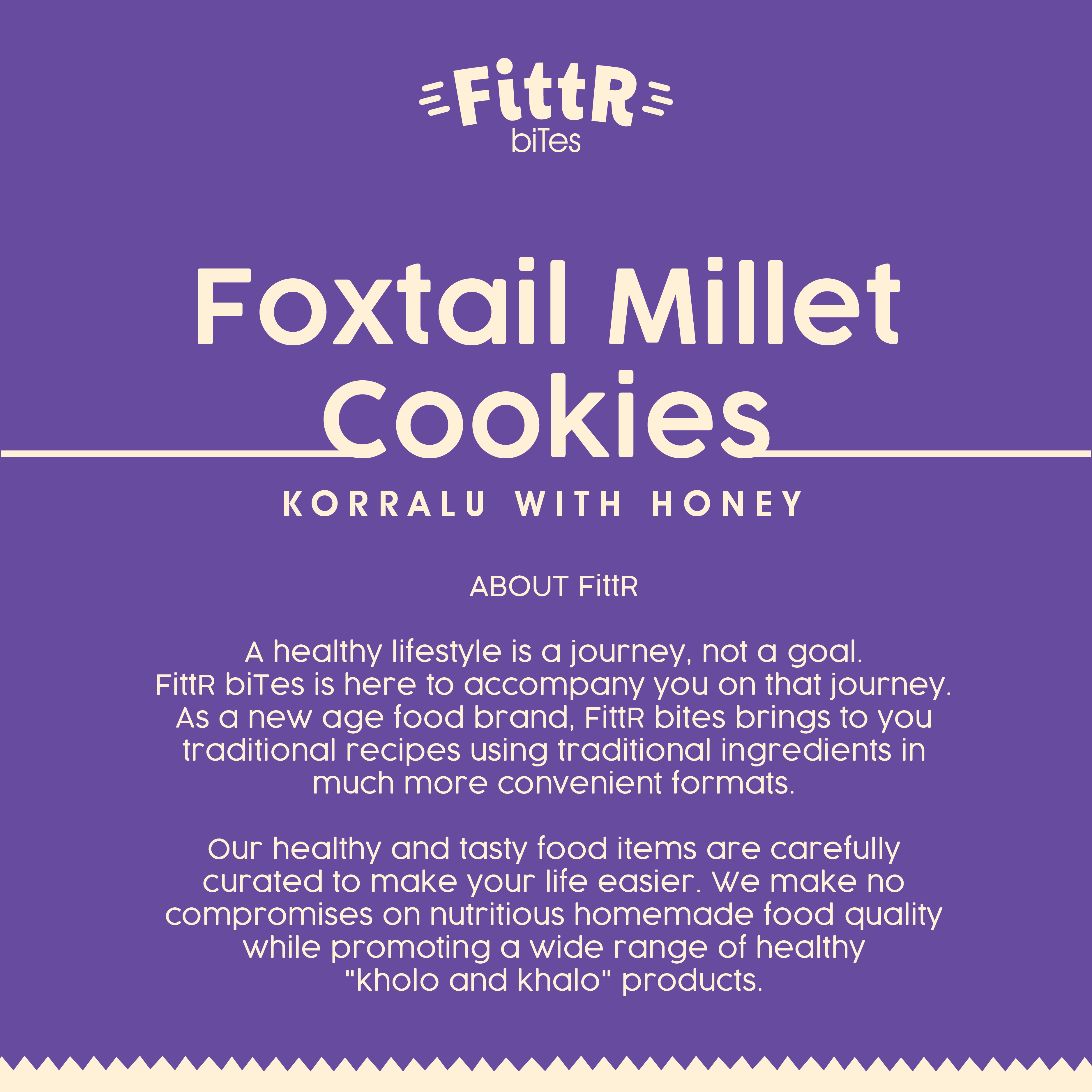 Foxtail Millet Cookies (Pack of 4 boxes - 100 gms box each)