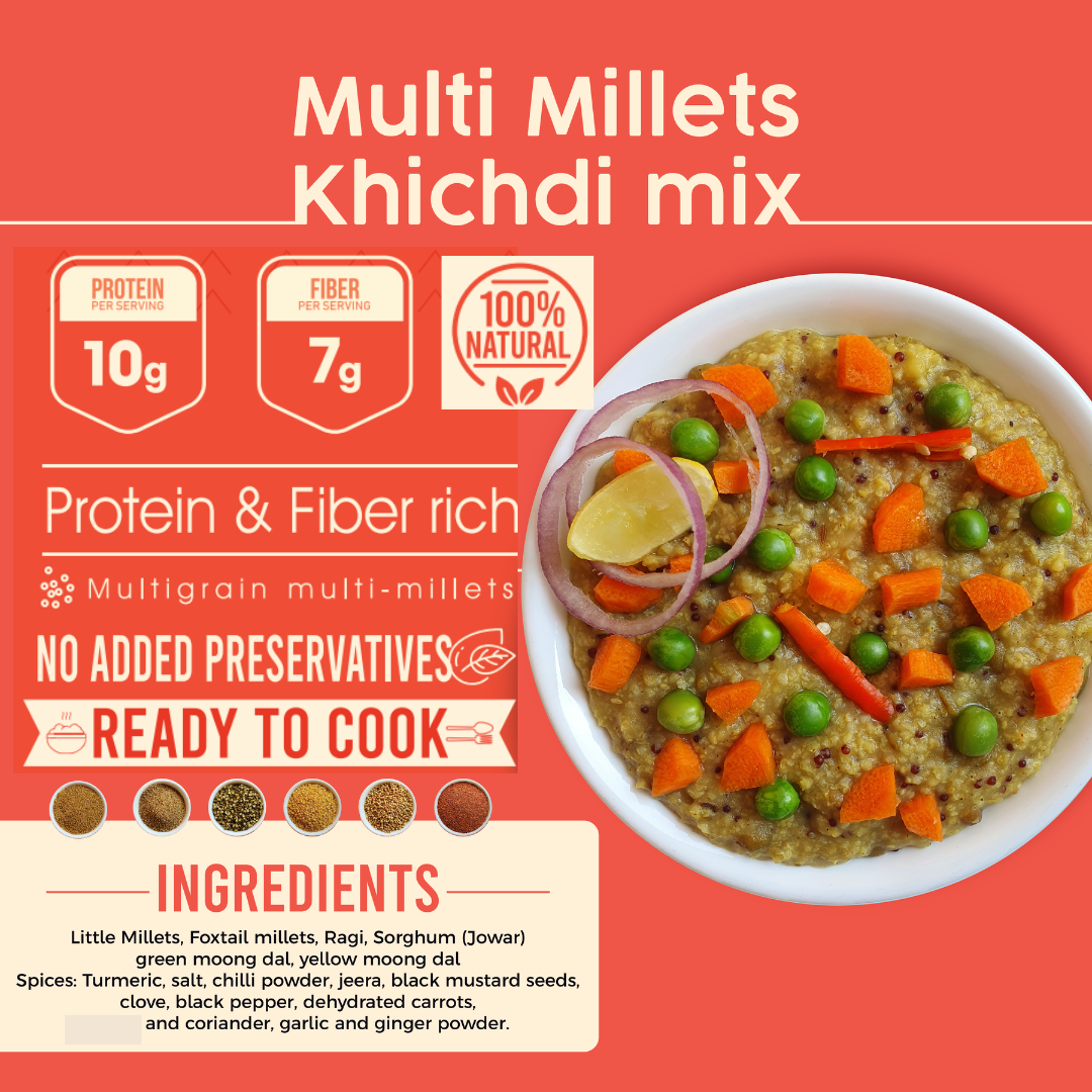 Multi Millets Masala Khichdi Mix | 200 Grams Pack