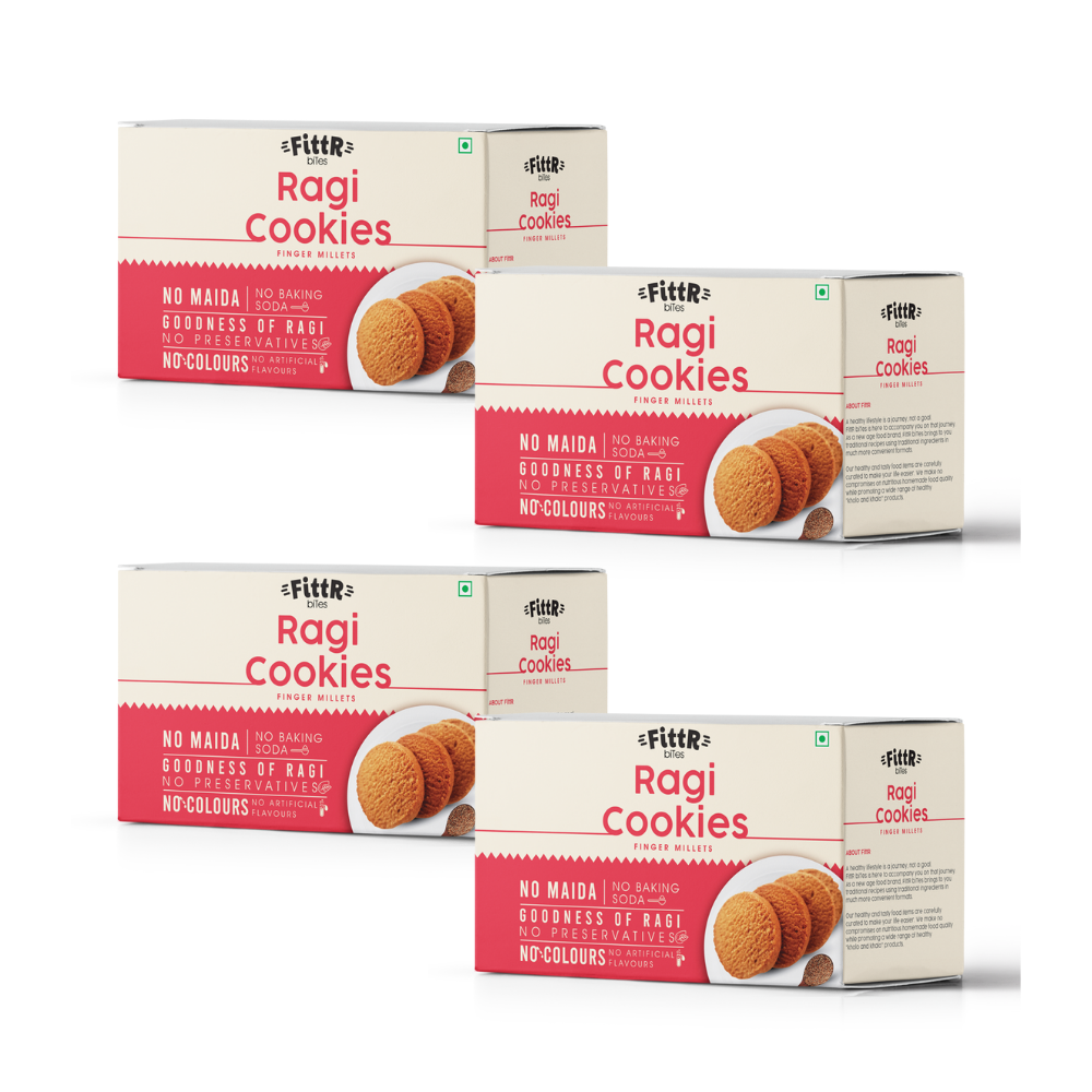 Ragi or Nachni ( Finger Millet) Cookies - Pack of 4 (100 grams each)