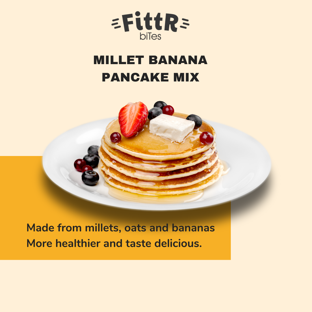 FittR Bites Assorted pack of Oats & Millets Chocolate Pancake Mix & Banana Pancake mix