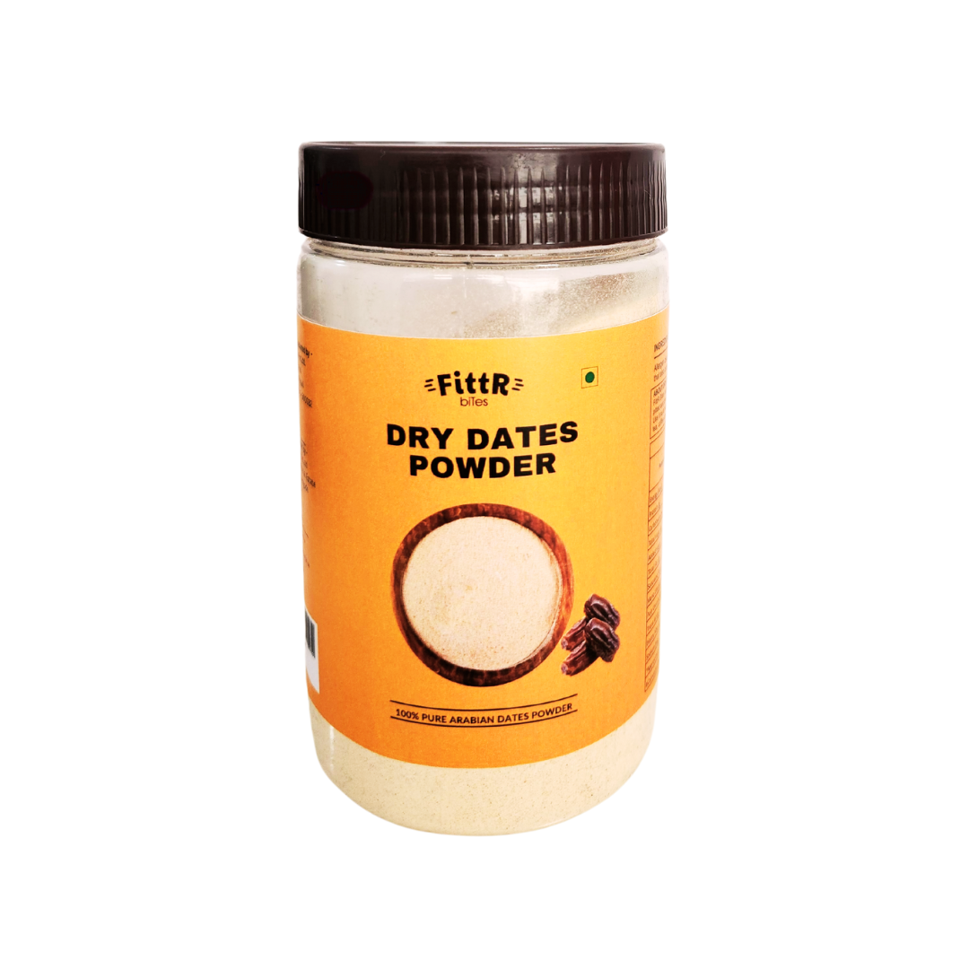 FittR Bites Arabian Dry Dates Powder 250g – 100% Natural Sweetener Jar