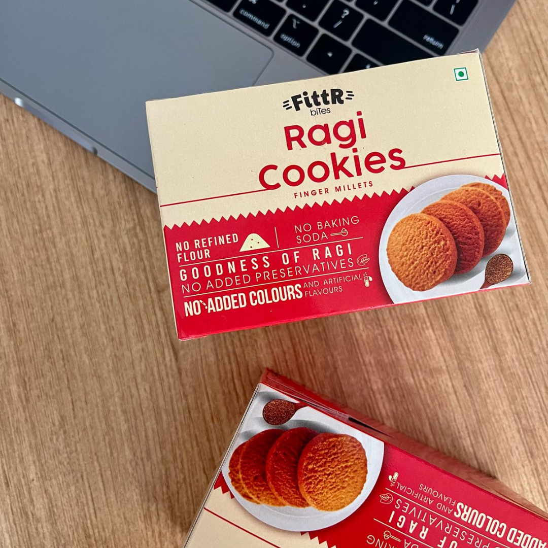 FittR Bites Ragi Cookies, Pack of 4, 400 grams