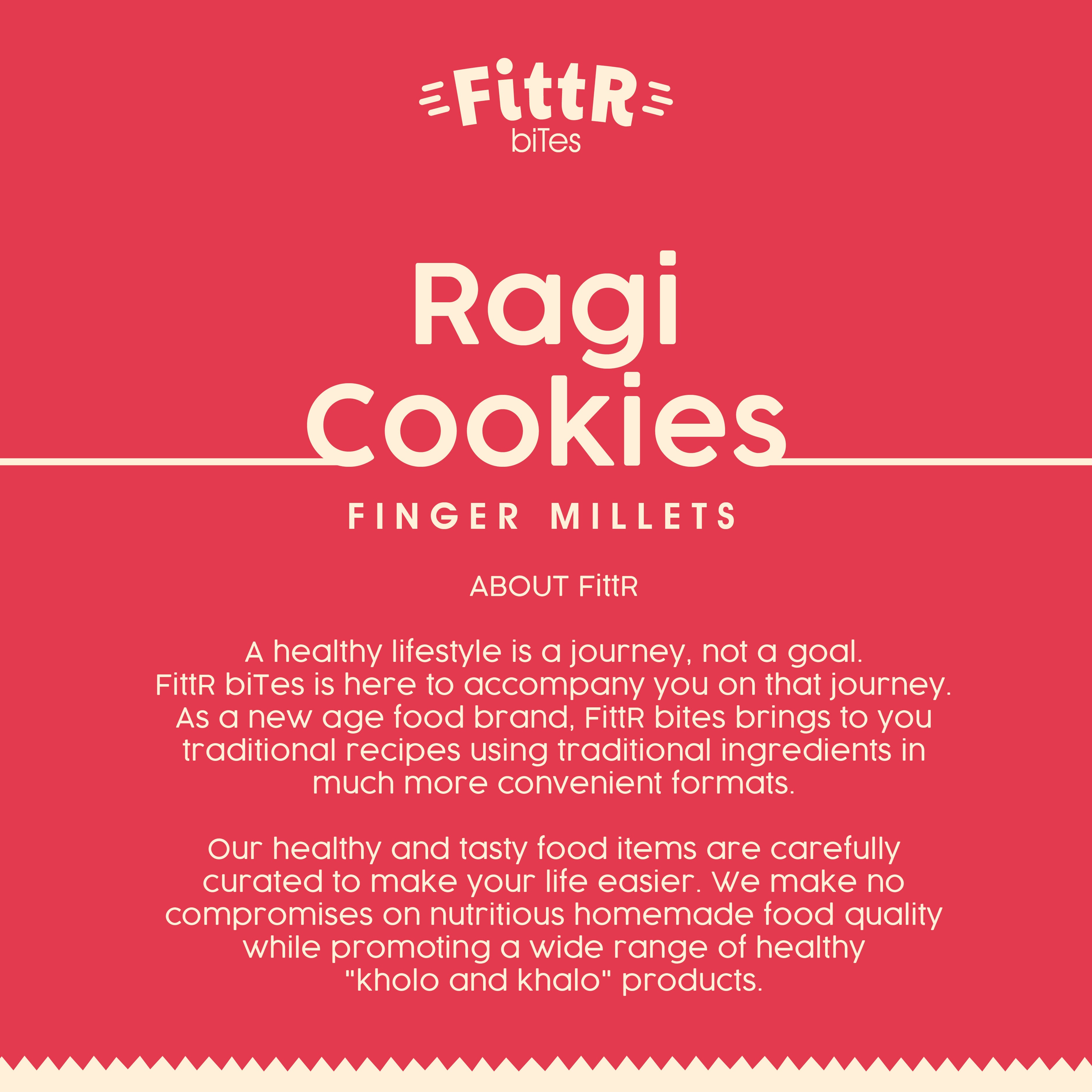 Ragi or Nachni ( Finger Millet) Cookies - Pack of 4 (100 grams each)