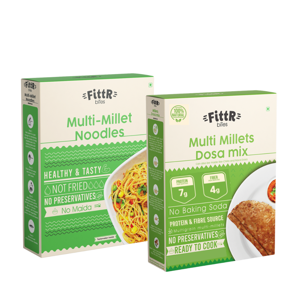 Multi Millets Dosa mix (200g) & Multi Millets Noodles (192g) Combo | Pack of 2