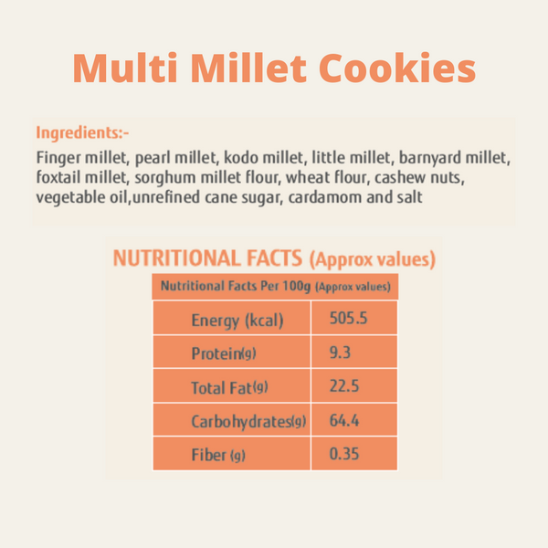 Multi Millet Healthy Cookies (Pack of 4 boxes 100 grams box each